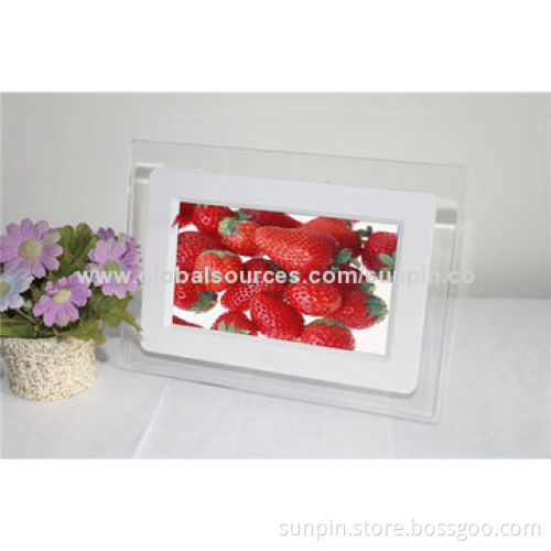 7-inch Single Function Digital Photo Frame with Resolution 480*234, Acrylic Shell